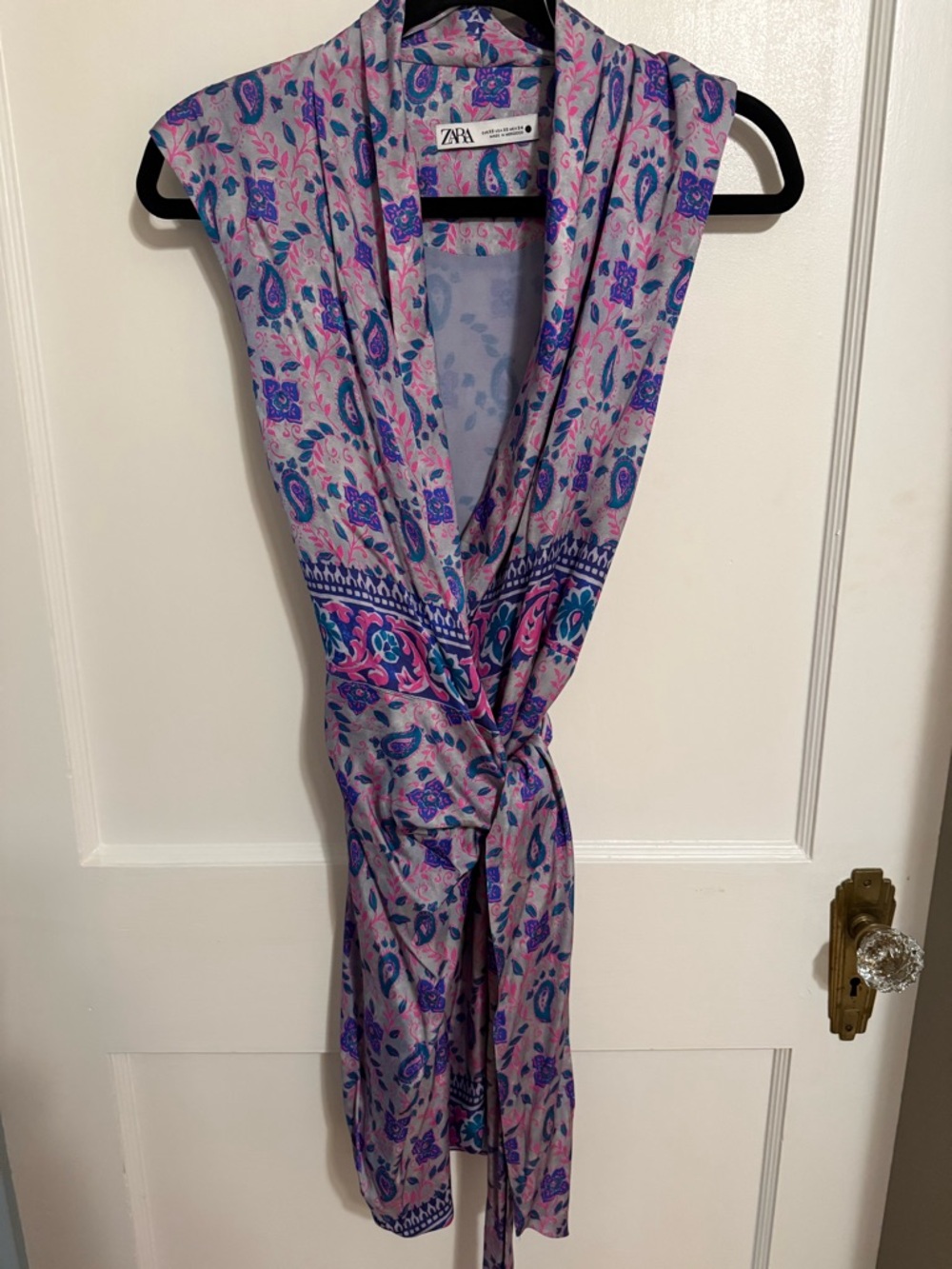 Zara Lavender, Pink & Blue Paisley Wrap Dress